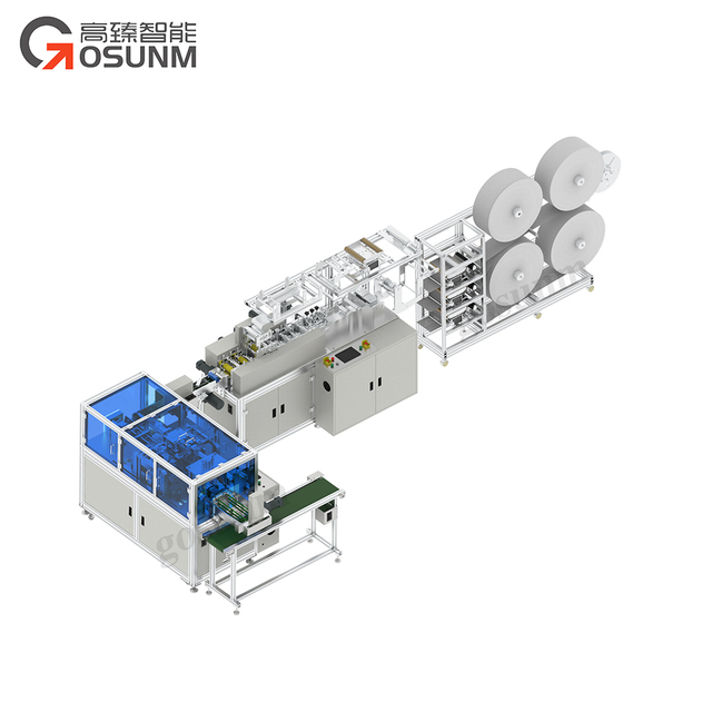 全自動平面定位彈力帶口罩機(jī)+耳帶焊接機(jī)